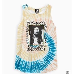 Torrid Bob Marley tie dye slashed tee size 1 1x